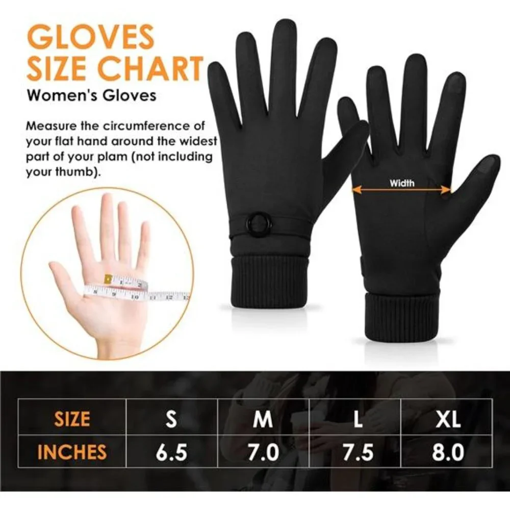 Women's Winter Gloves Thermal Warm Fleece Lined Touchscreen Gloves
